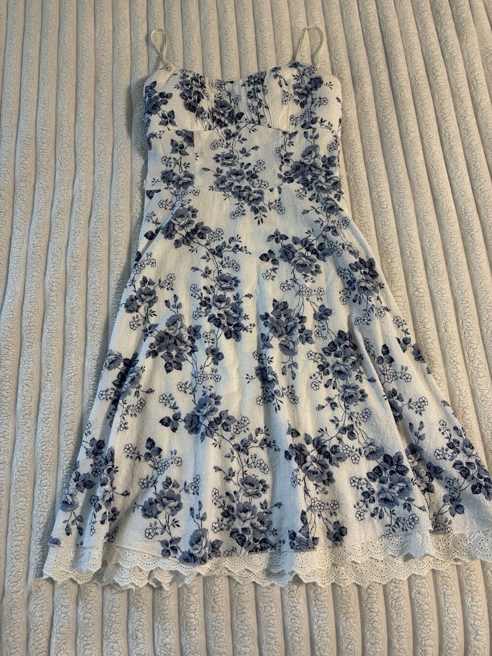 Y2K Vintage Ruby Rox coquette retro Floral Dress Women’s 5 Blue white European
